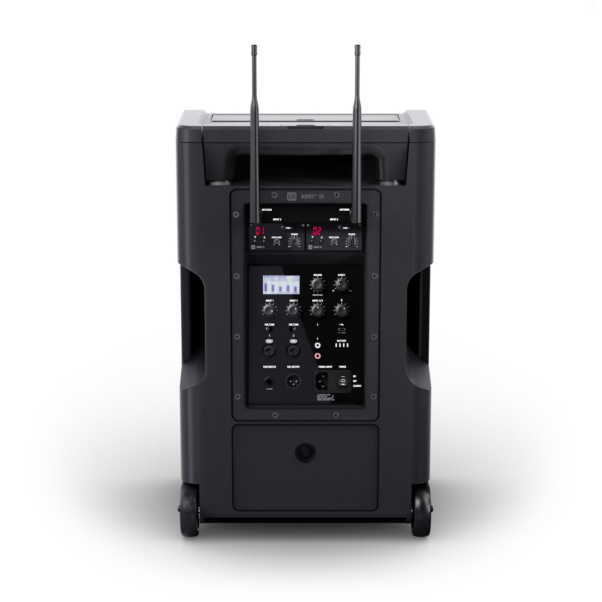 LD Systems ANNY® 10 HBH 2 B5 - 10" portable, battery-powered Bluetooth® PA system with mixer, 1x wireless handheld and 1x headset microphone (incl. bodypack)