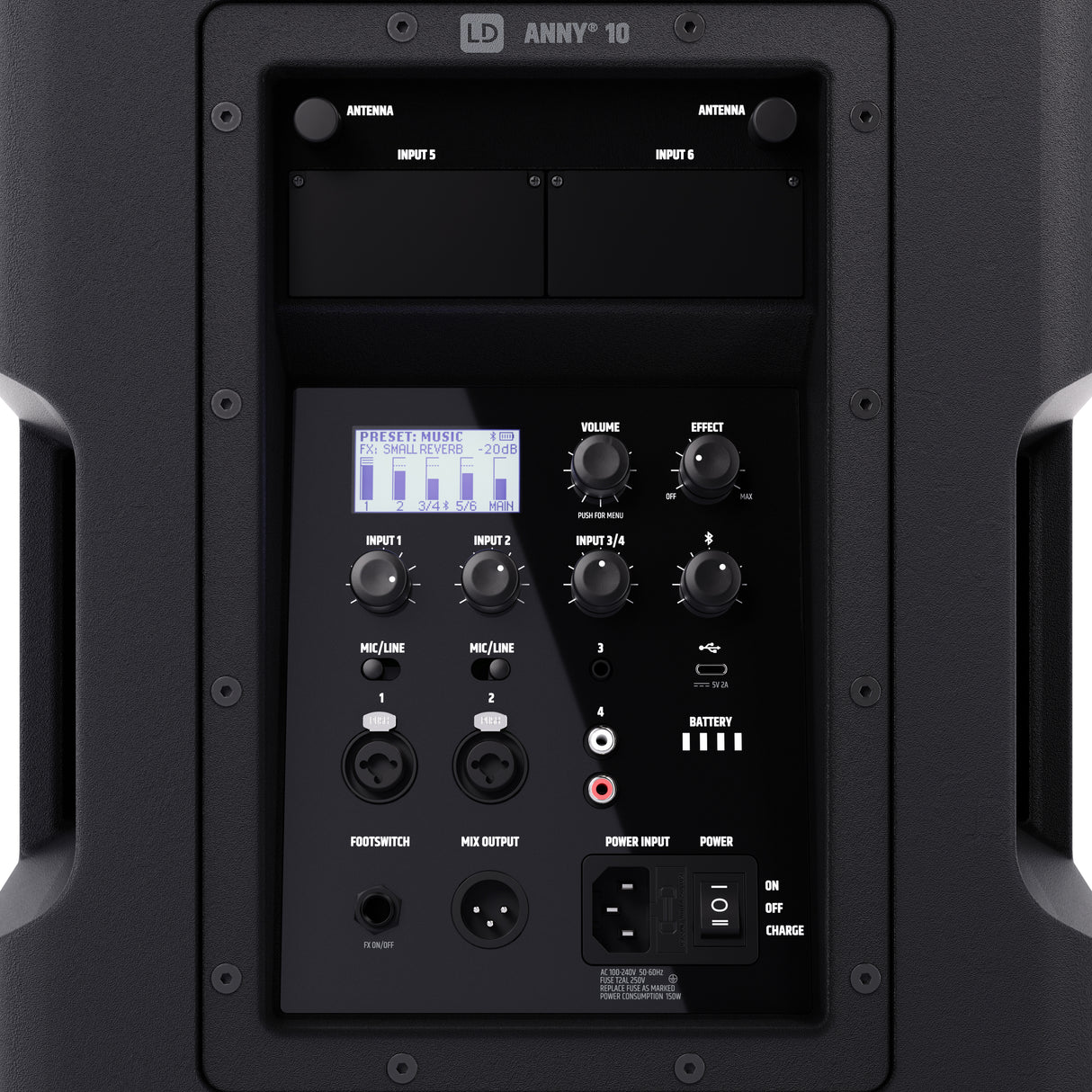 LD Systems ANNY® 10 - 10" portable battery-powered Bluetooth® PA system with mixer