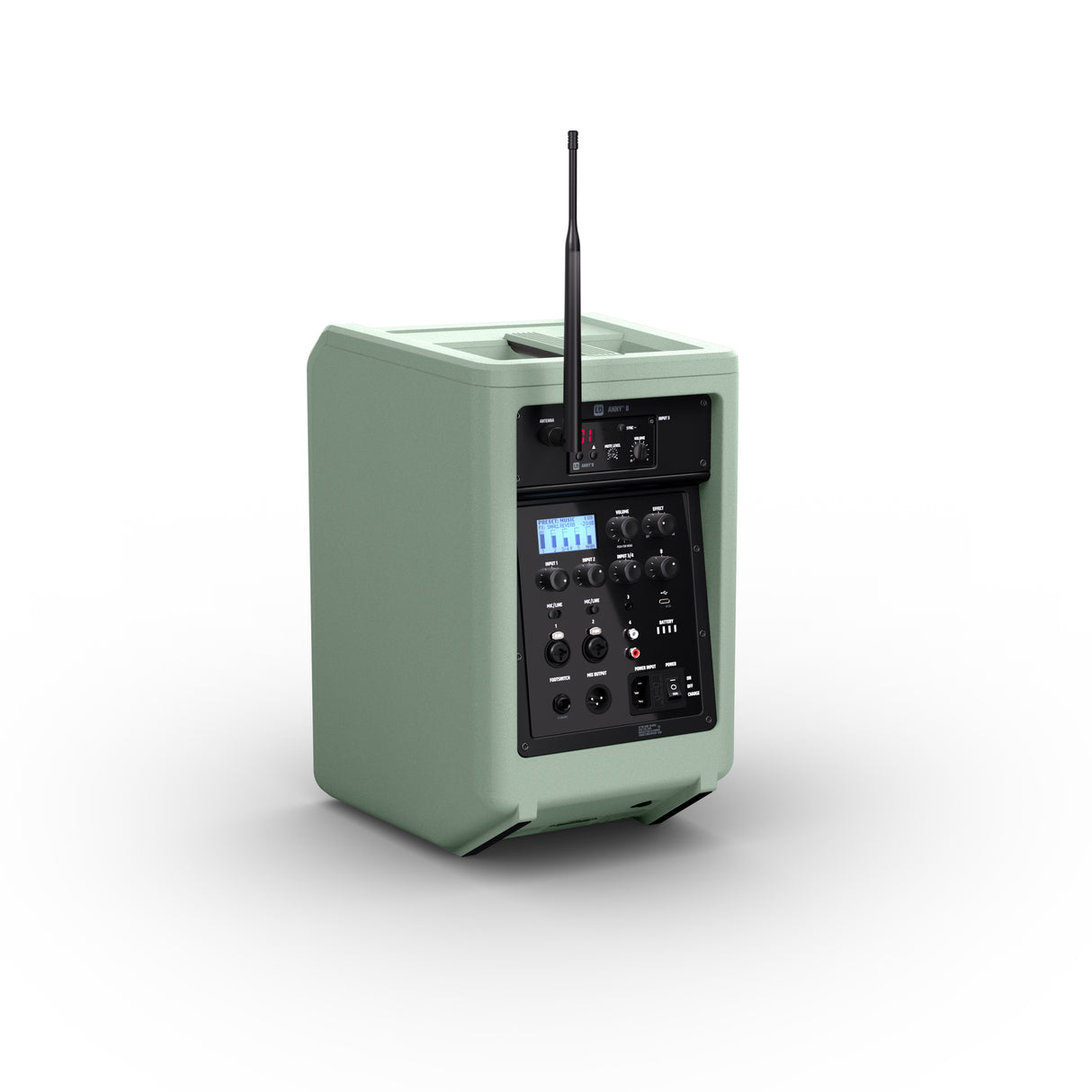 LD Systems ANNY® 8 HHD B6 GN - Portable battery-powered Bluetooth® PA speaker with mixer and 1x wireless handheld microphone, Adventure Green