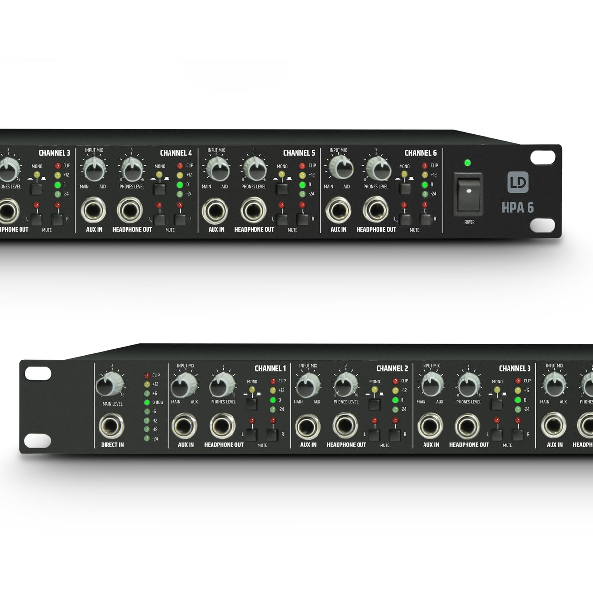 LD Systems HPA 6 - 19" 6-channel headphone amplifier