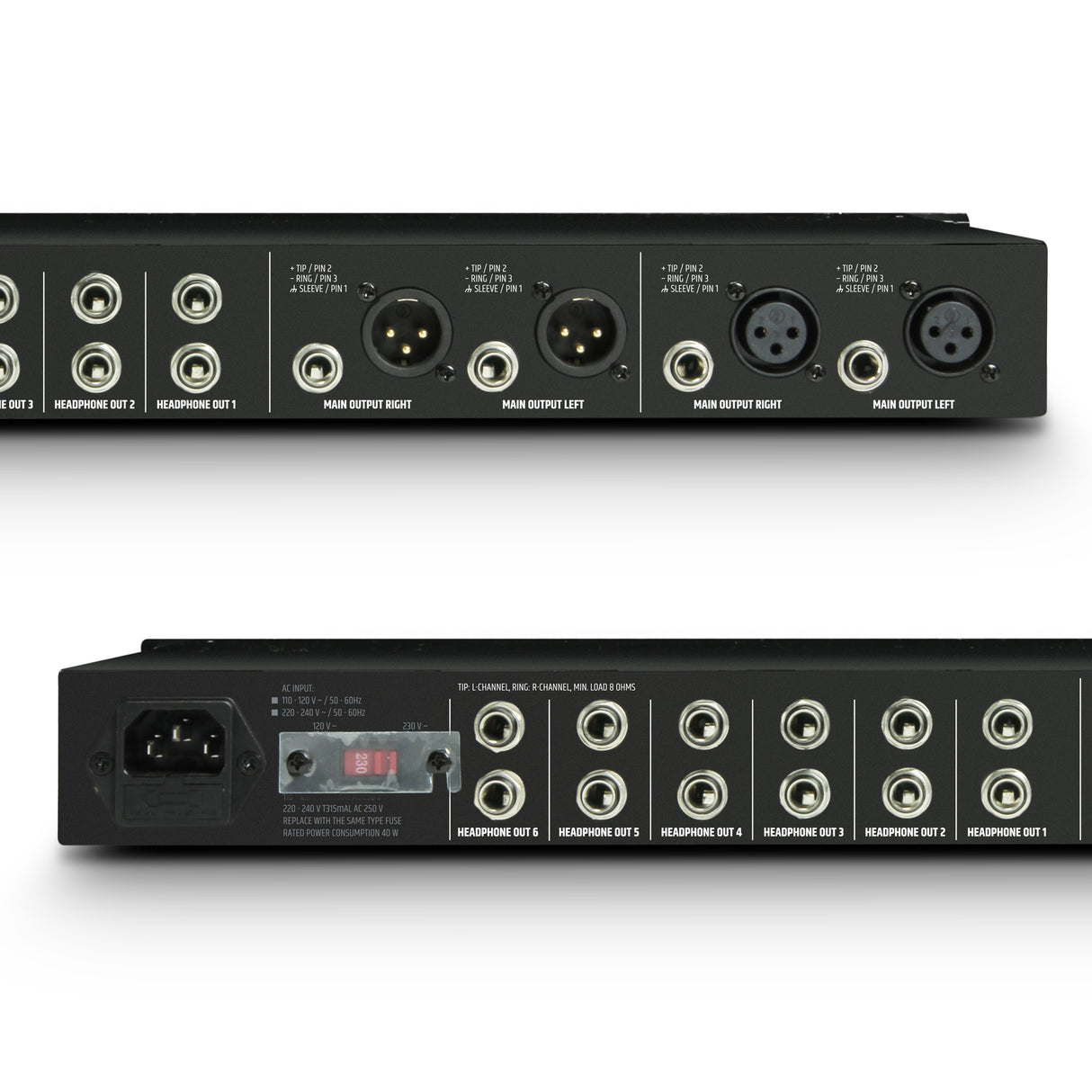 LD Systems HPA 6 - 19" 6-channel headphone amplifier