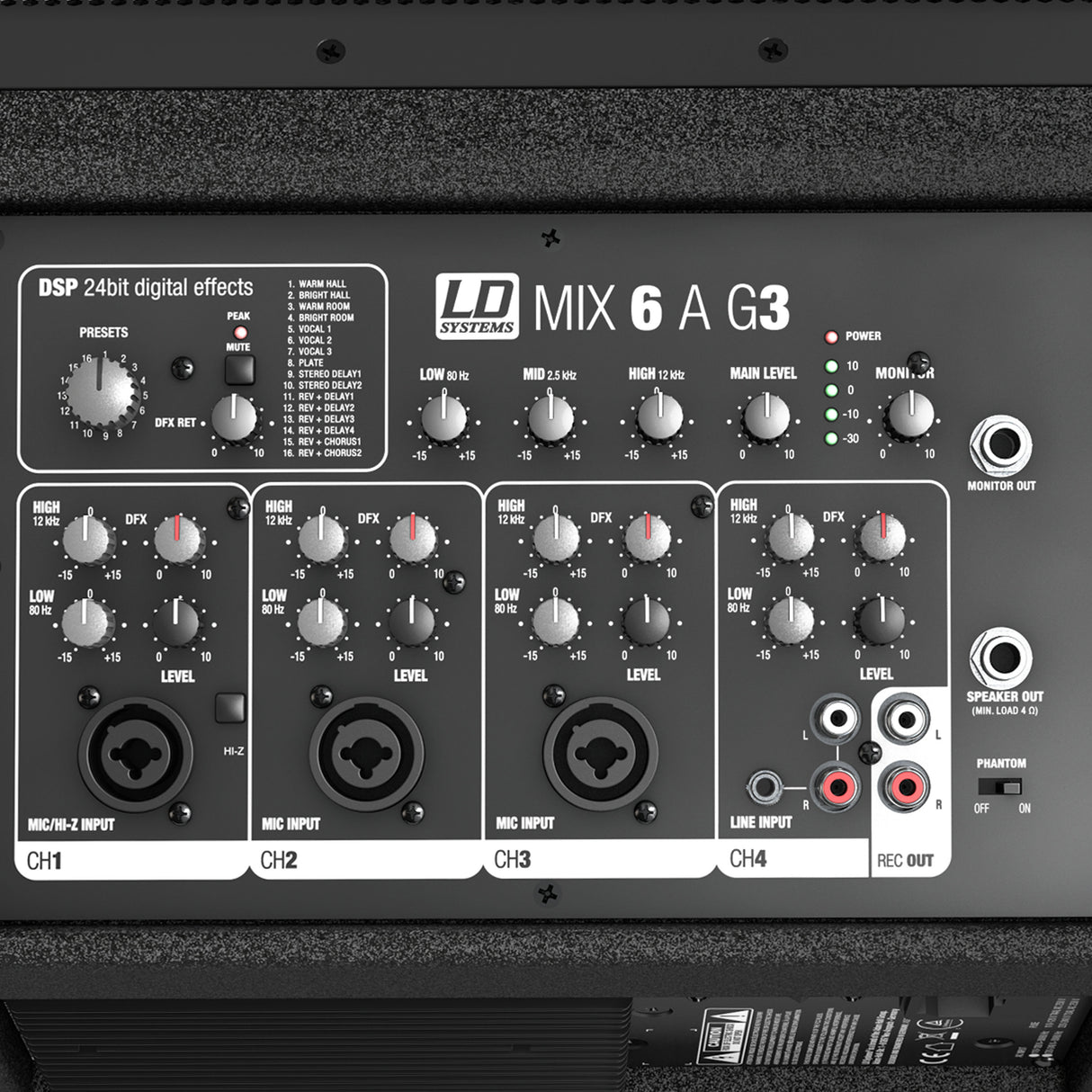 LD Systems MIX 6 A G3 - Active 2-way speaker with integrated 4-channel mixer