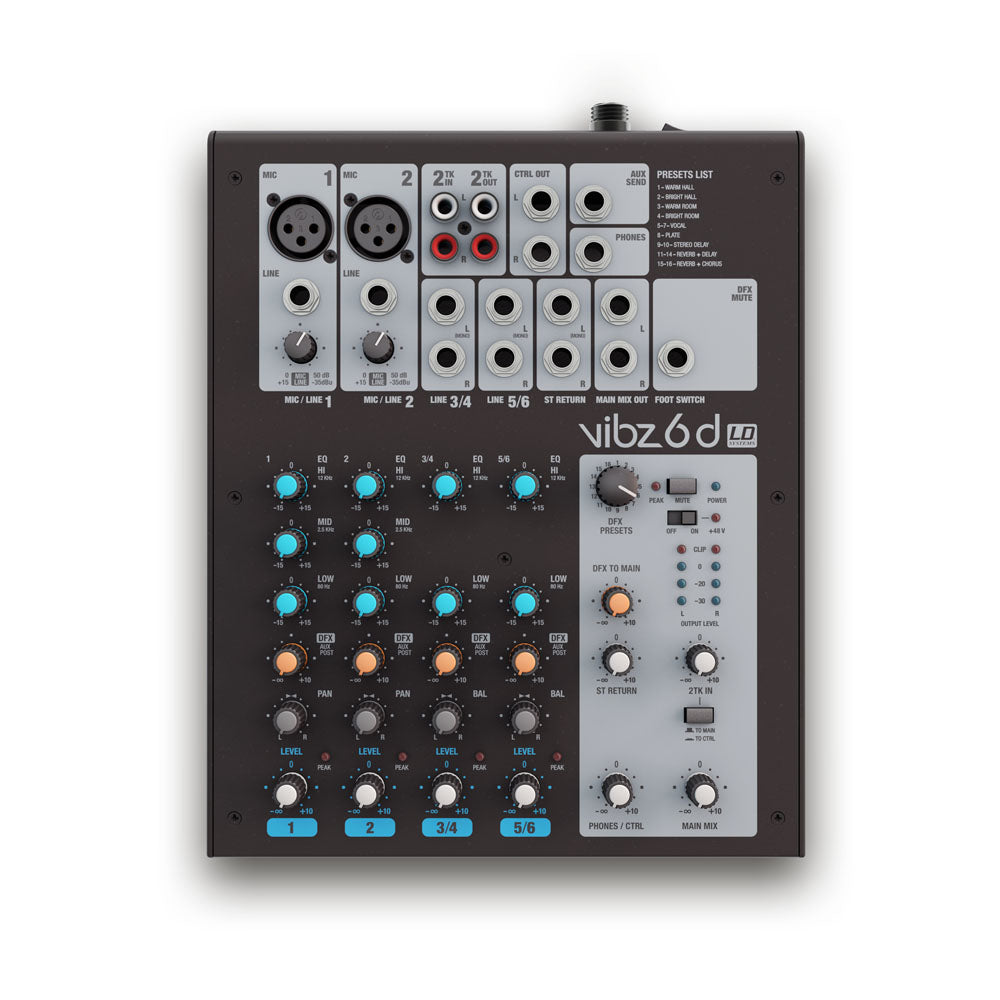 LD Systems VIBZ 6 D - 6-channel mixing console with DFX