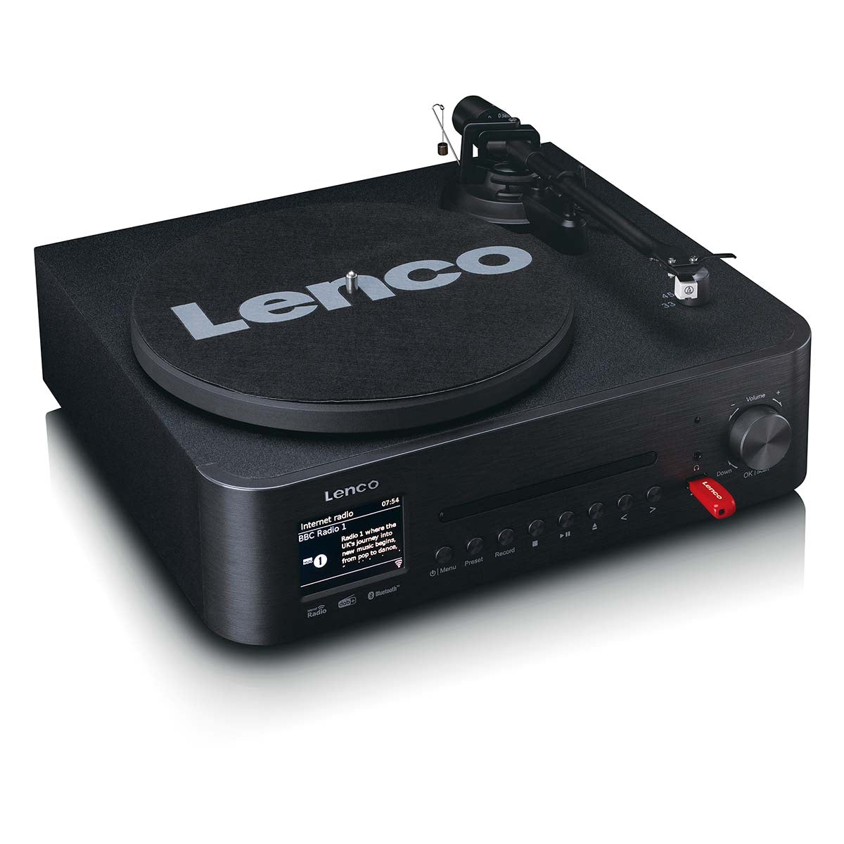LENCO Music System, DAB/FM/CD/turntable with speakers.