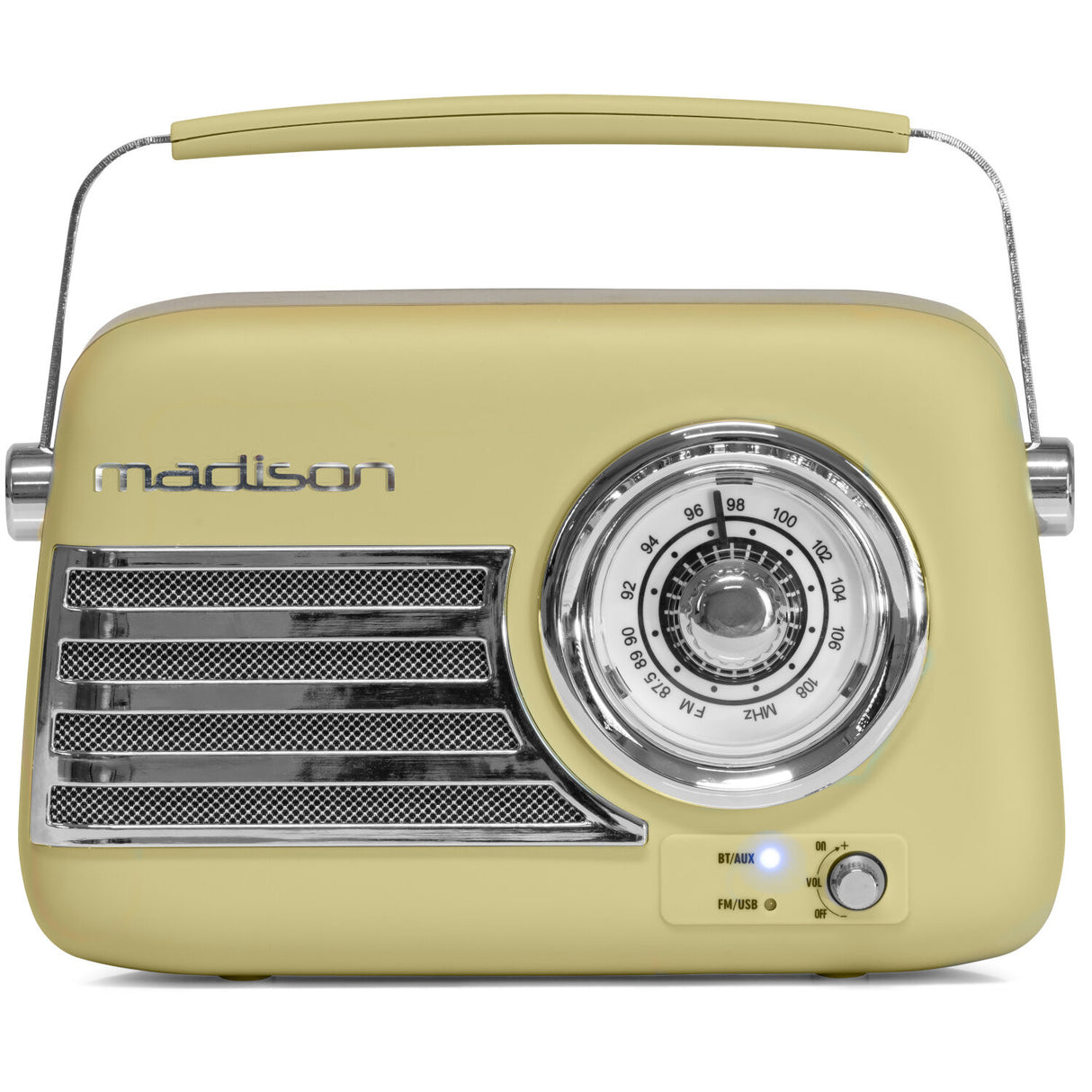 Madison Retro Radio with Bluetooth and FM (Matte Olive Green)