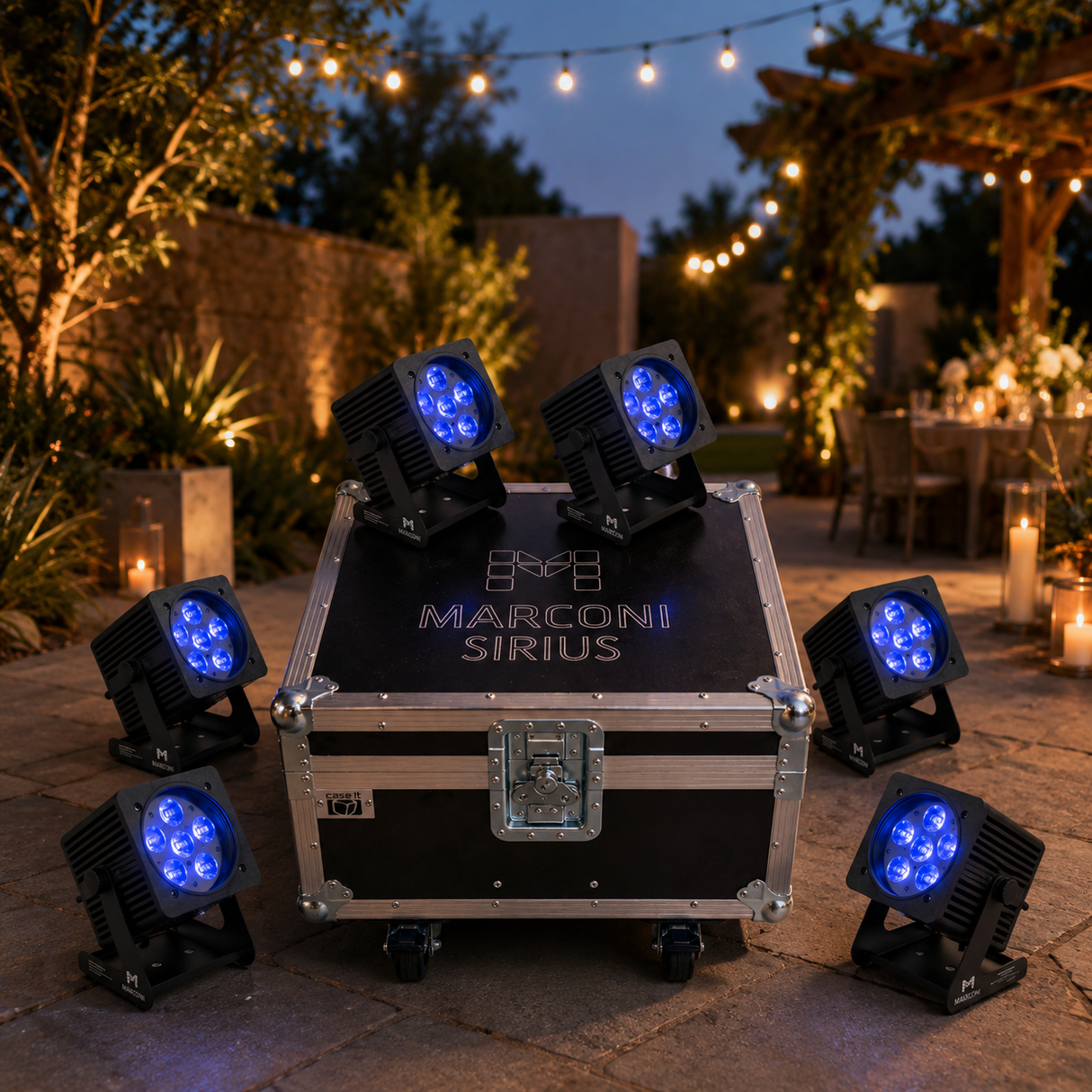 Marconi SIRIUS 6x18W RGBWA+UV IP65 Battery Light
