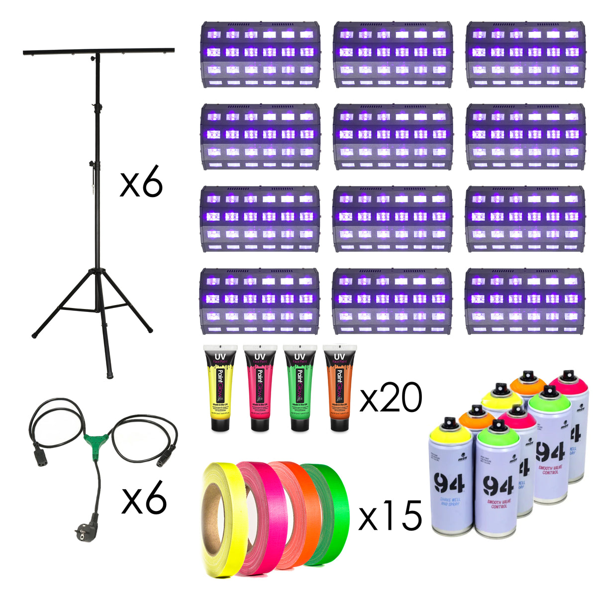 Nightminton complete package for 6 courts