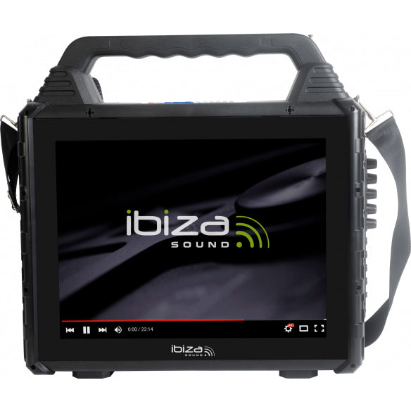 Portable karaoke speaker with screen and 2 microphones