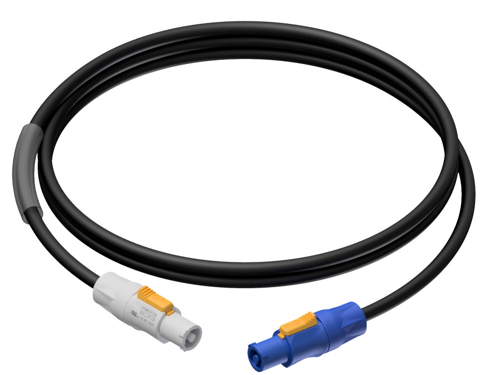 ProCab powerkabel PowerCon blå til PowerCon grå, 3 m