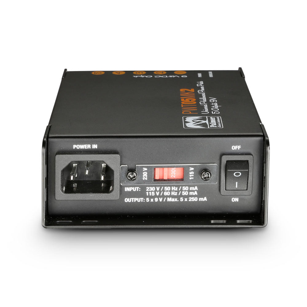 Palmer PWT 05 MK 2 – Universal 9V power supply for pedalboard with 5 outputs