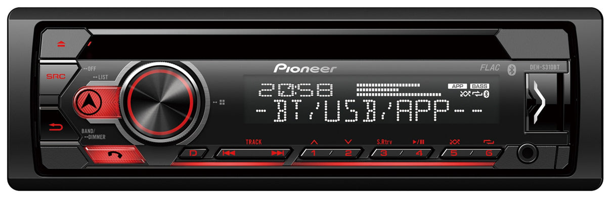 Pioneer DEH-S320BT 1-DIN Car Stereo w. Bluetooth