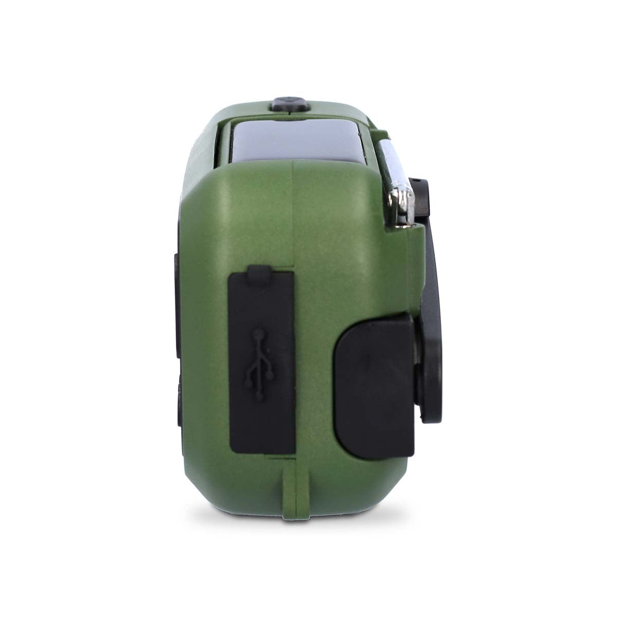 Portable emergency radio with hand crank