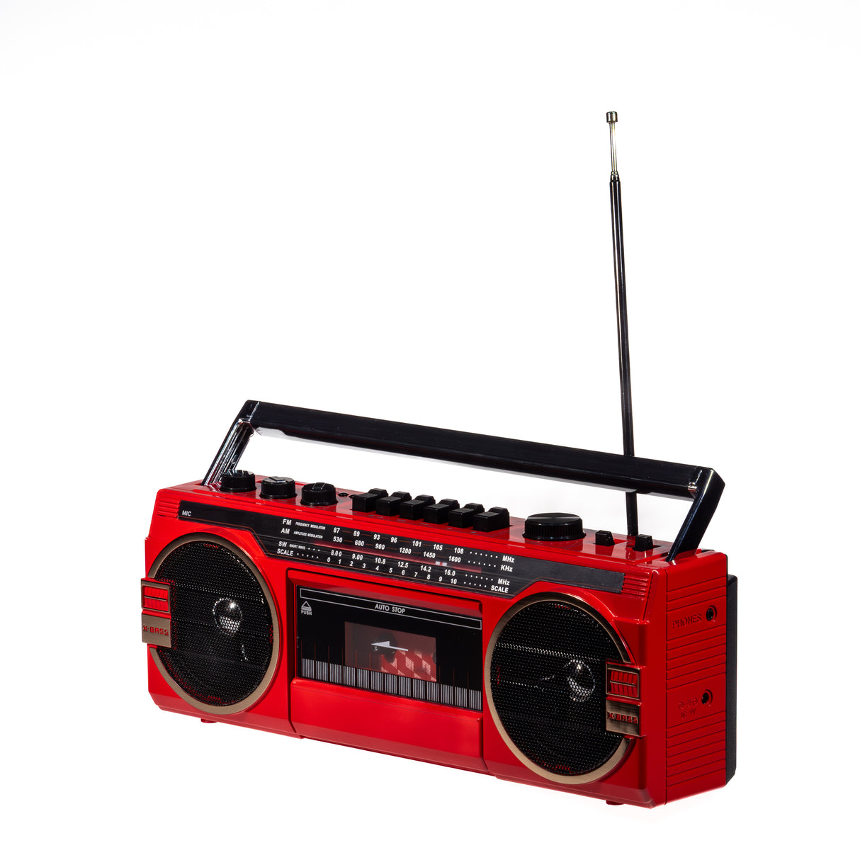 Studio 57 - Cassette Player with FM & Bluetooth, Red (Copy)