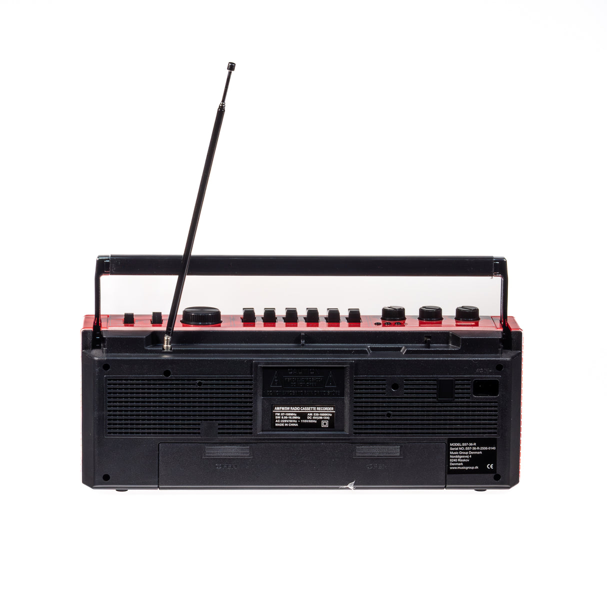Studio 57 - Cassette Player with FM & Bluetooth, Red (Copy)