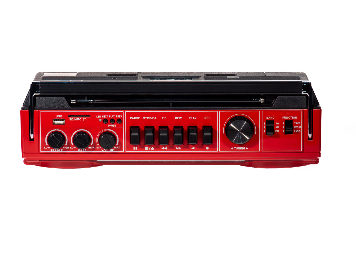 Studio 57 - Cassette Player with FM & Bluetooth, Red (Copy)