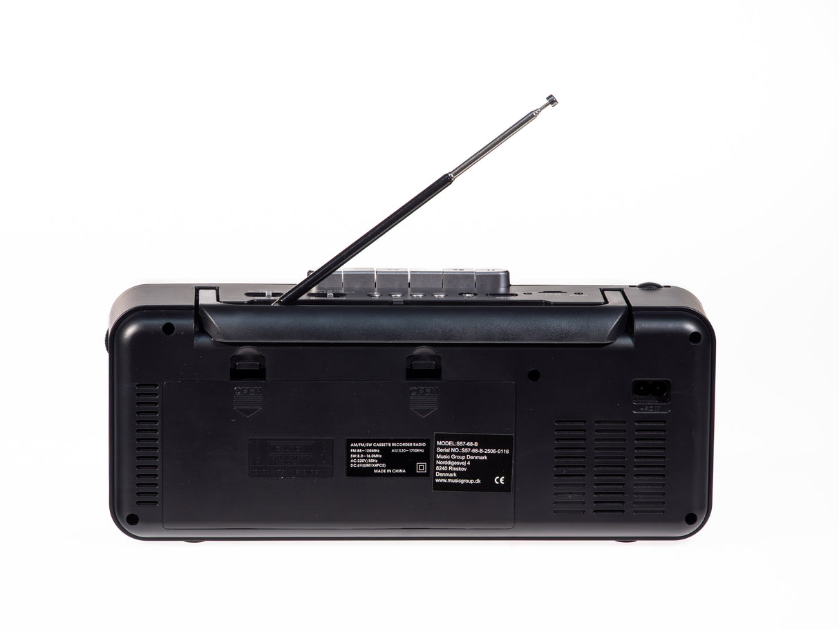 Studio 57 Cassette Player with FM & Bluetooth, Black