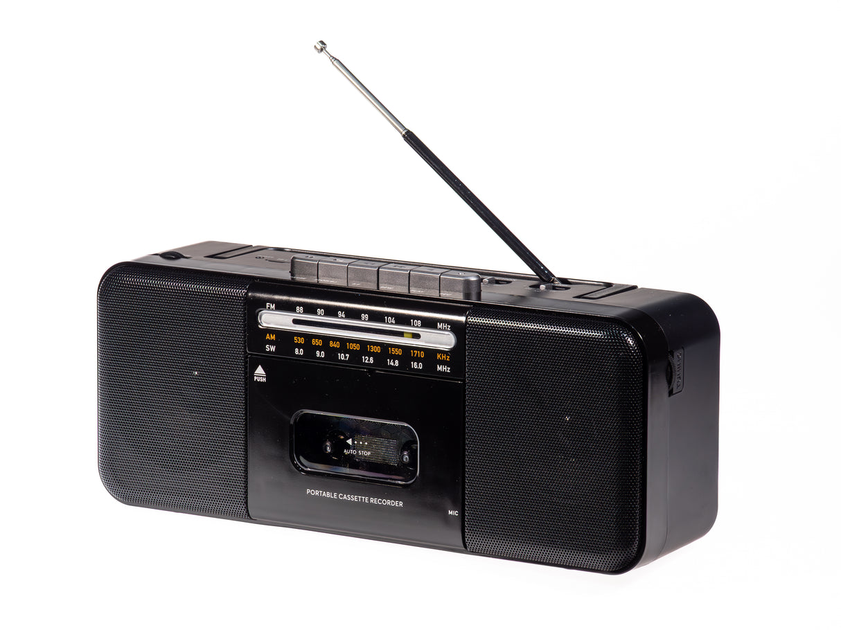 Studio 57 Cassette Player with FM & Bluetooth, Black