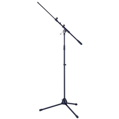 Microphone stand with adjustable boom arm