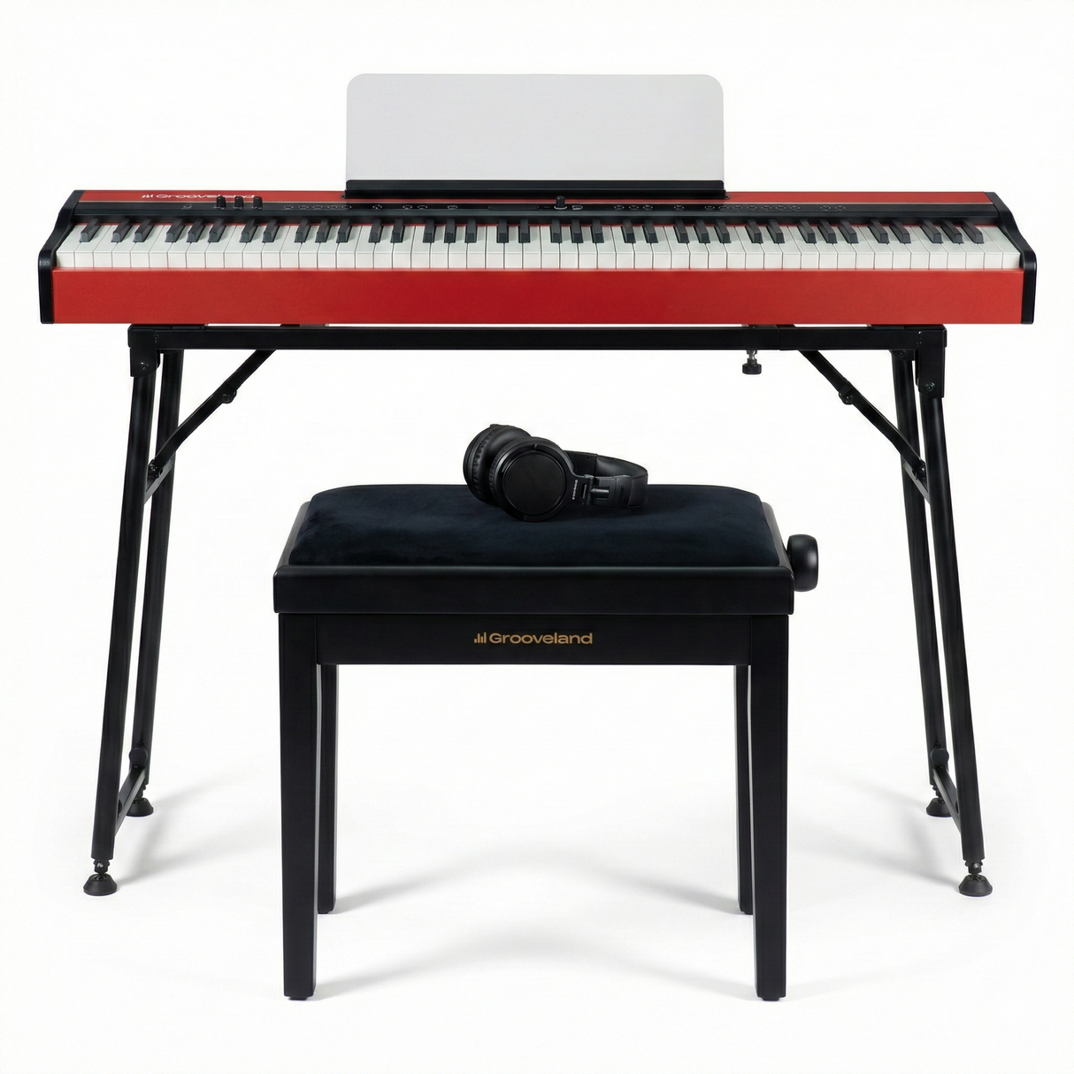 Grooveland FP80 Electric Piano (Red) Complete Bundle