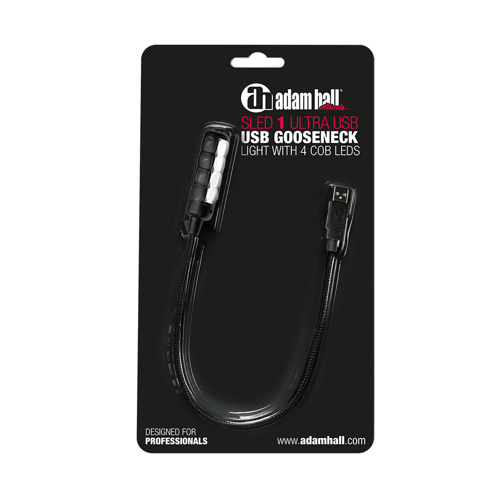 Adam Hall Stands SLED 1 ULTRA USB - gooseneck lamp, USB plug, 4 COB LEDs