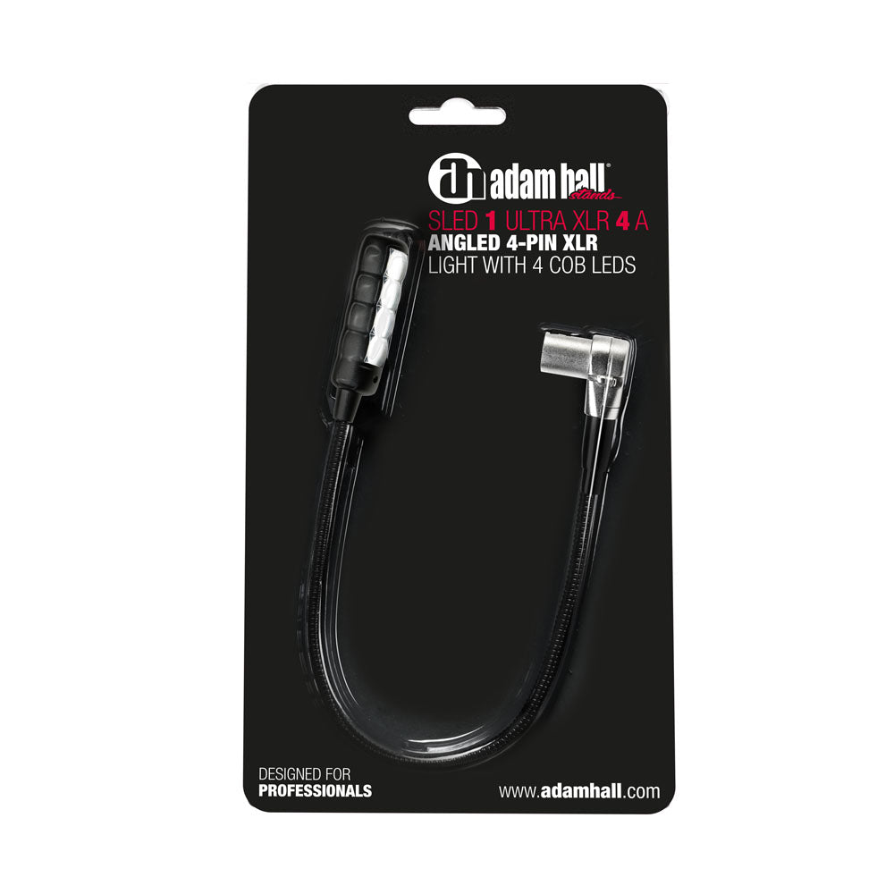 Adam Hall Stands SLED 1 ULTRA XLR 4 A - Angled 4-pin XLR gooseneck lamp with 4 COB LEDs