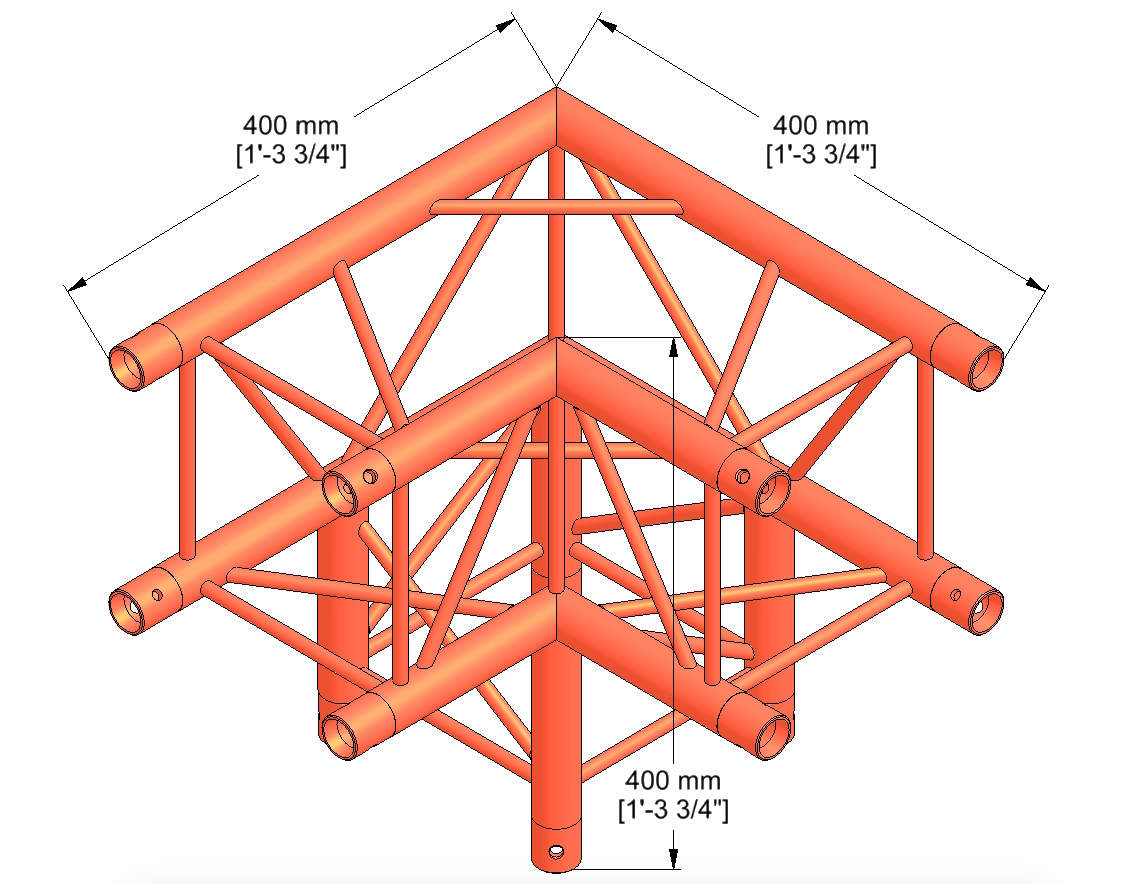 Milos QTM quatro 3-way 90° corner