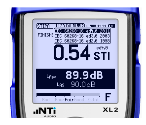 NTI XL 2 STIPA Handheld Audio and Acoustic Analyzer