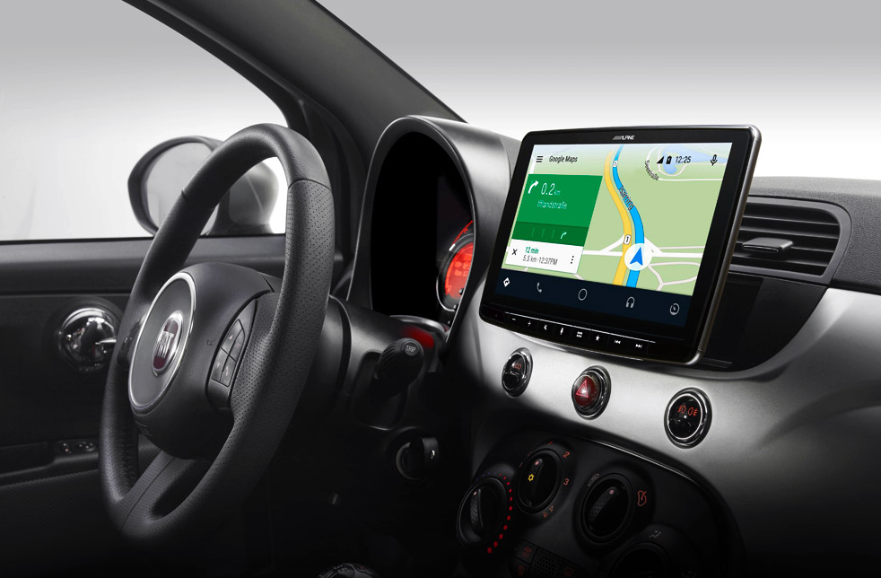 Apple Carplay / Android Auto in Fiat 500 Beige interior ( 2007-2015)