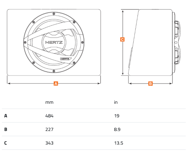 HERTZ SUB-BOX 12" 1000 WATT
