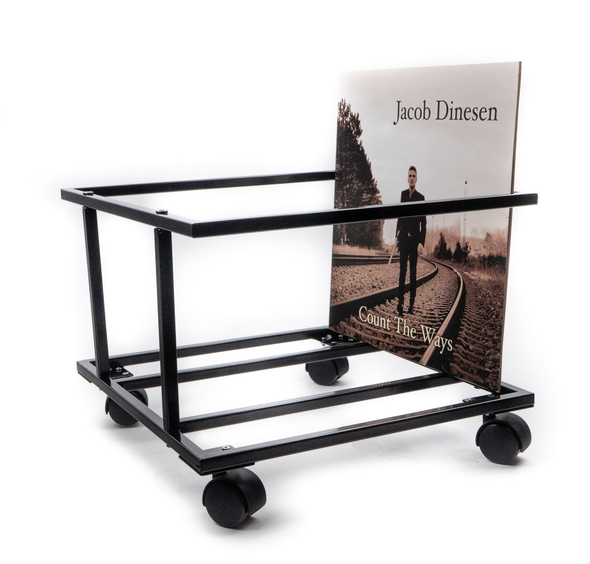 Studio 57 - Vinyl Record Holder on Wheels (Black)