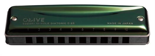 Suzuki Olive C-20 diatonic harmonicas. Key: F#