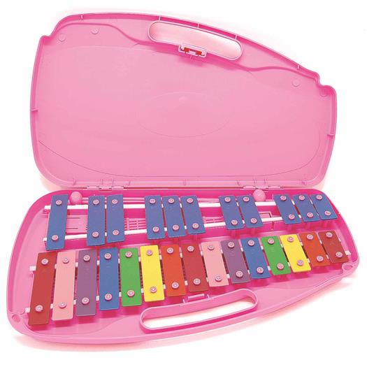 Metallophone in pink hard case - 26 notes