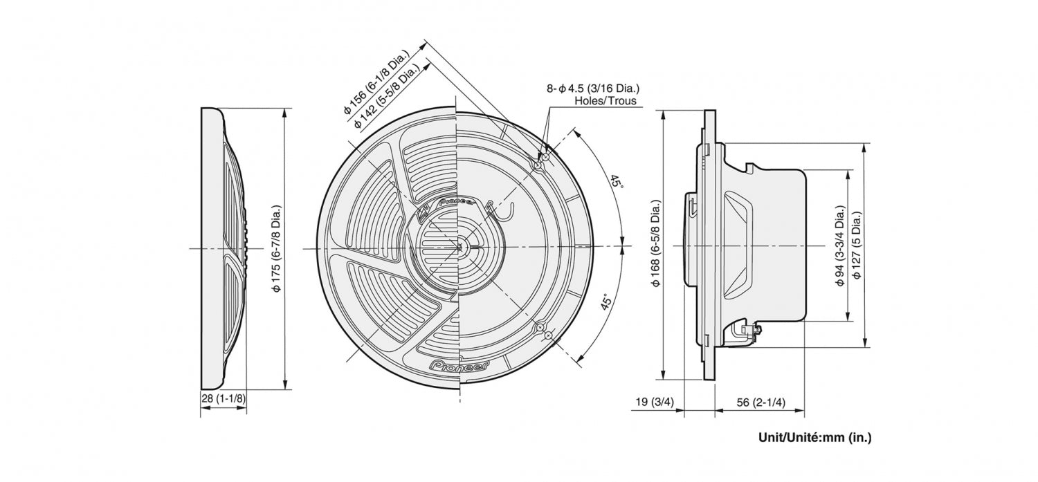Pioneer TS-MR1640 Marine speakers