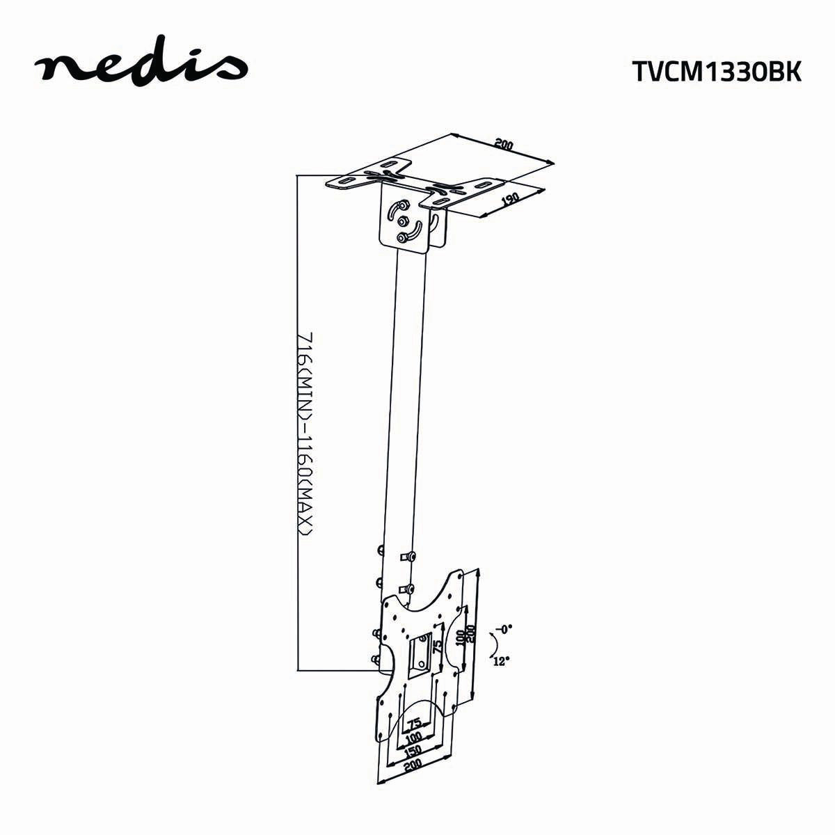 TV Fully Movable Ceiling Mount (26-42", 20kg)
