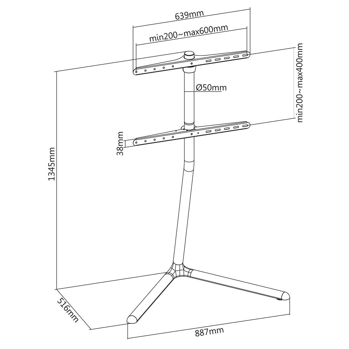 TV Floor stand 49-70" - Black