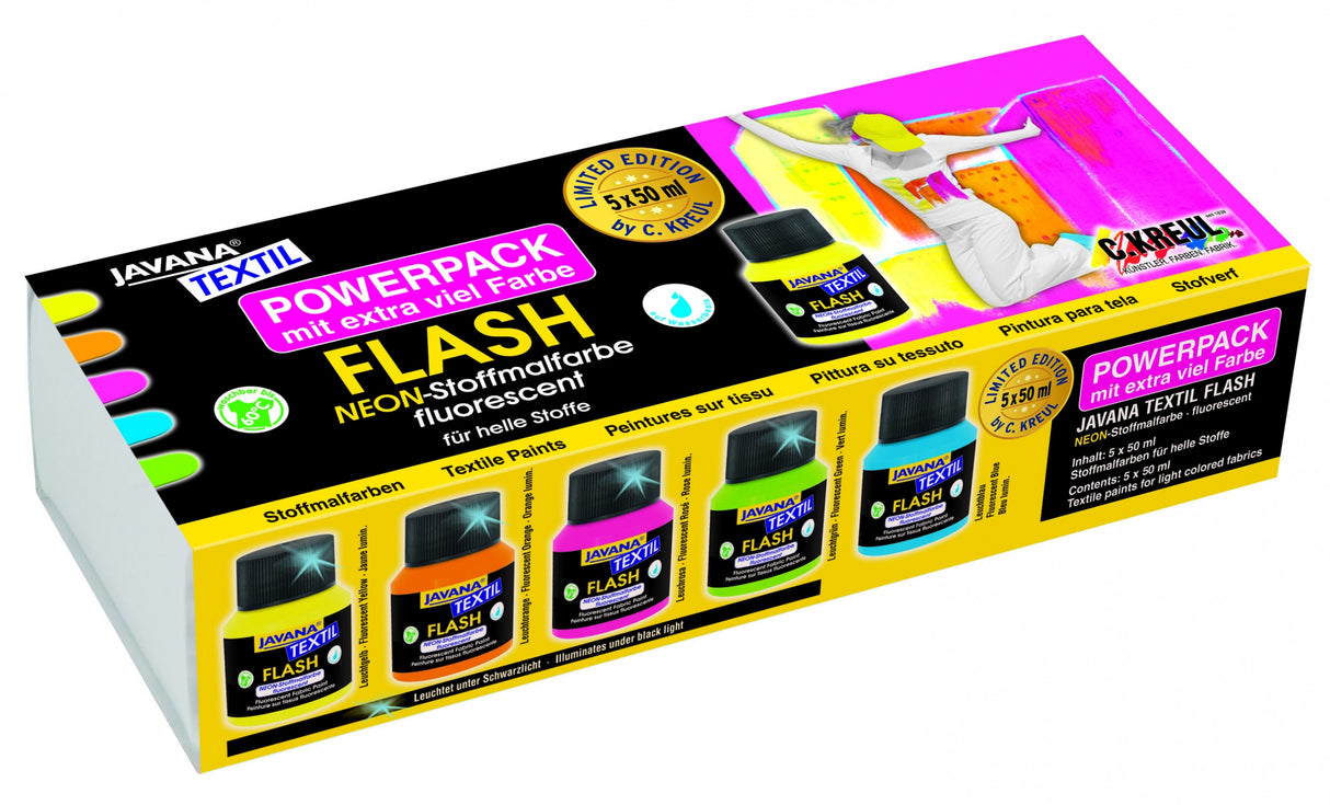 Uv fabric paint set 5 x 50 ml