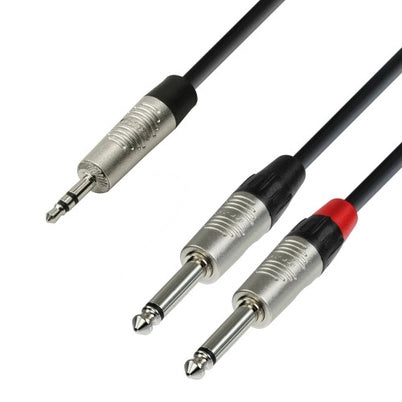 Y-split cable Minijack to 6.3mm Jack (3m)
