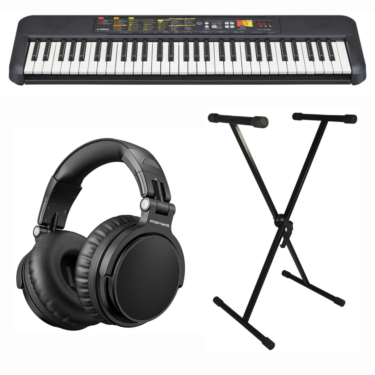 Yamaha PSR-F52 Keyboards (Black) Bundle