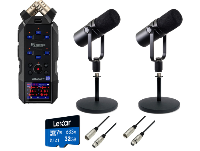 Zoom H6e Essential Podcast Package (2 People)