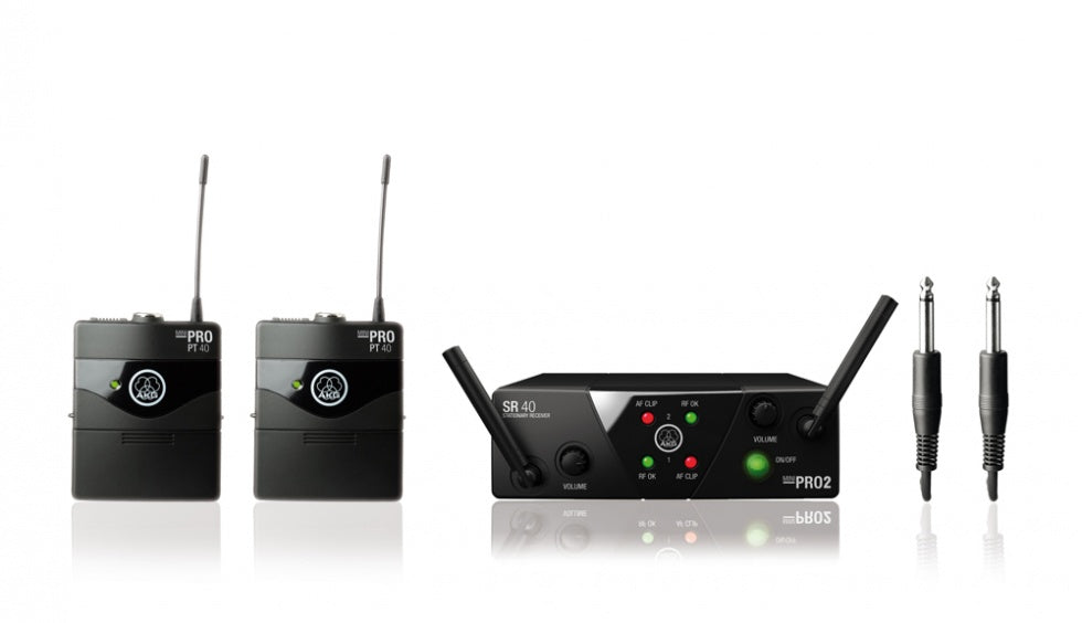 AKG WMS40 MINI2 dual system with 2 x pocket transmitter (ISM2-ISM3)