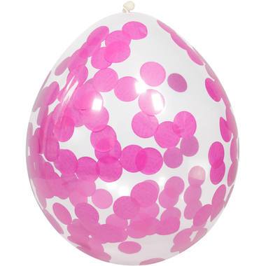 Balloons with pink Confetti (30 cm - 4 pcs)
