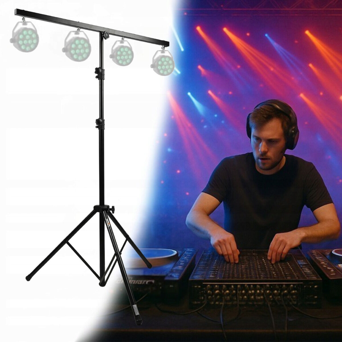 Light stand with boom 120-265 cm (10 kg)