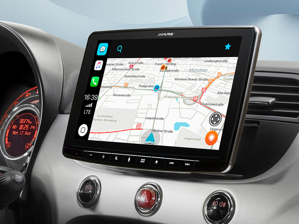 Apple Carplay / Android Auto in Fiat 500 Beige interior ( 2007-2015)