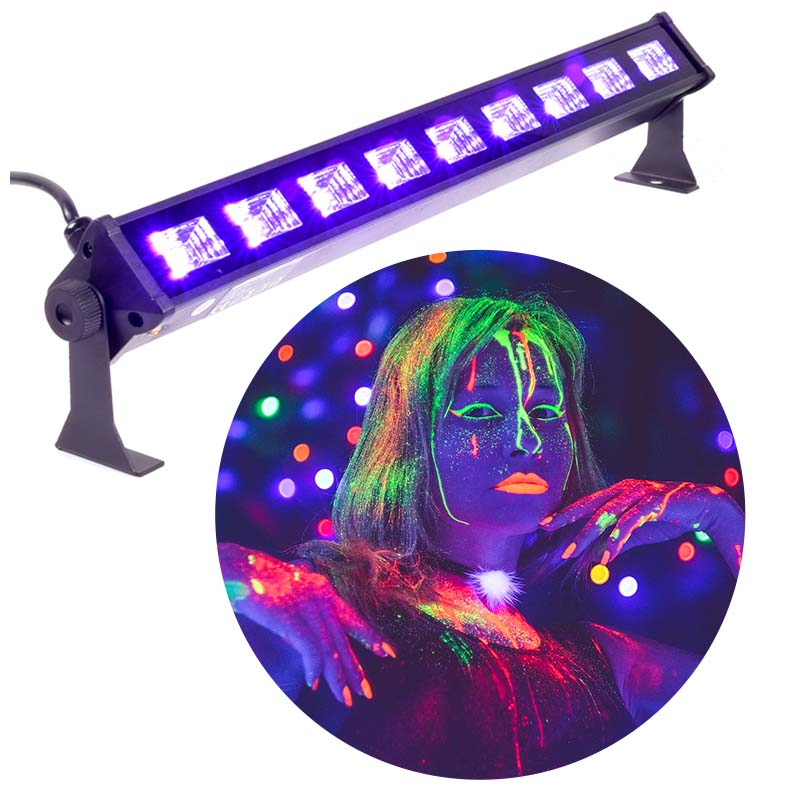 LIGHT4ME LED BAR UV 9 + HVID professionel lysdekoration 9x3W