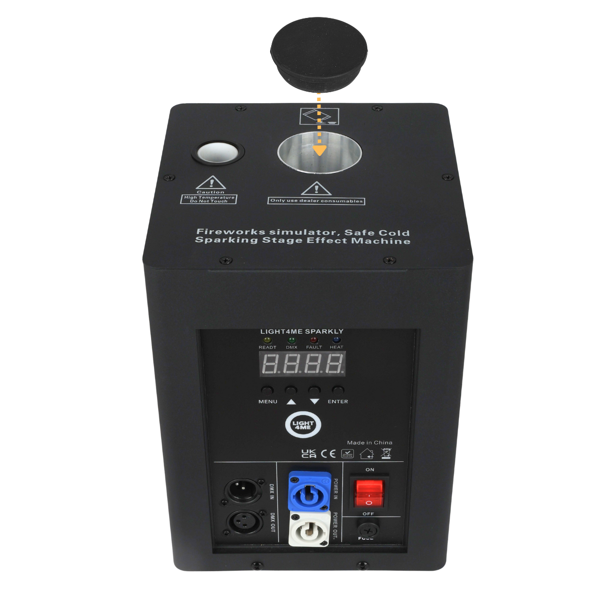 SPARKLY 600W Spark Generator – DMX, wireless remote control, up to 5 m spark effect