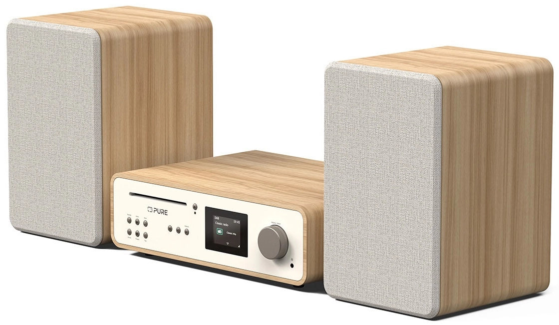 Pure Classic Stereo Hi-Fi System – DAB+, CD, Bluetooth, 100W, Oak