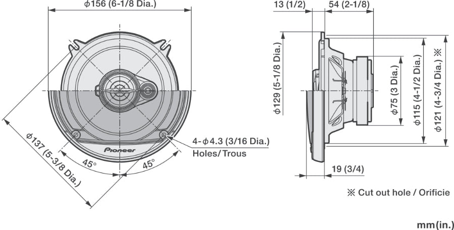 Pioneer TS-A1371F Car Speaker (13cm, 5.25")