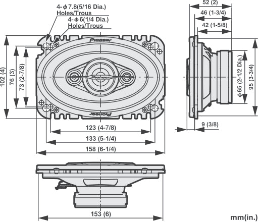 Pioneer TS-A4671F Car Speaker (210W, 4"x6")