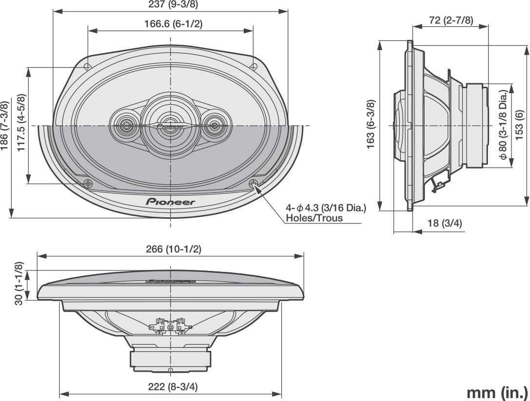 Pioneer TS-A6961F 4-way Coaxial System (450W, 6"x9")