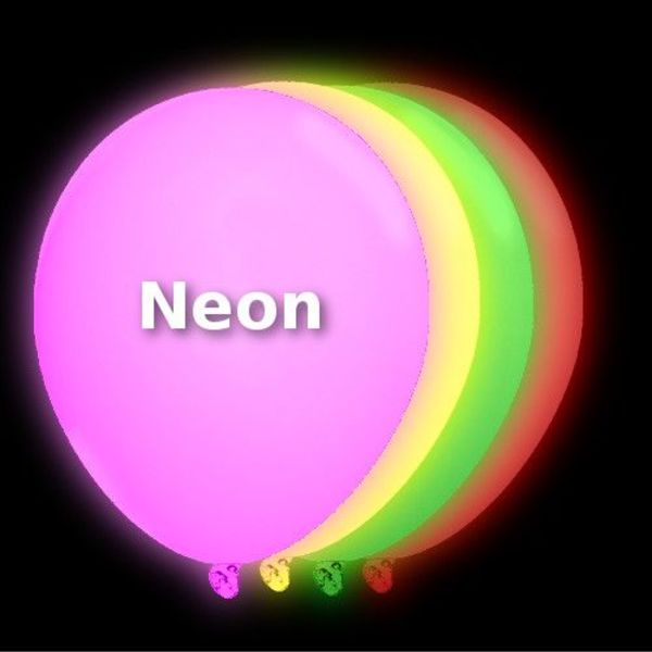 Neon coloured UV balloons 100 pcs. mix